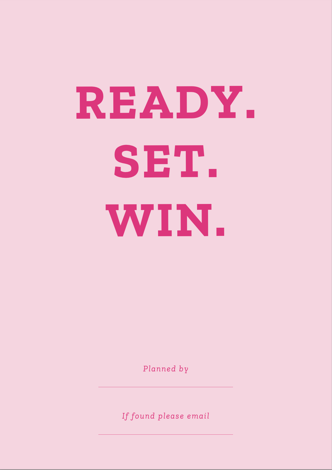 Ready Set Win Planner - 6 Month Goal Planner for Productivity Digital Download