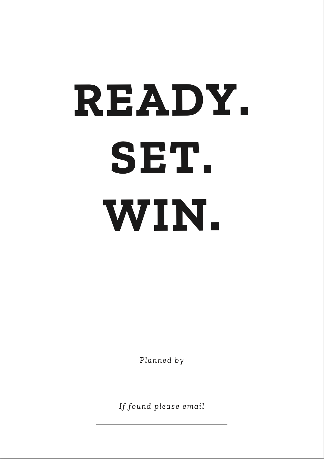 Ready Set Win Planner - 6 Month Goal Planner for Productivity Digital Download